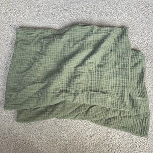 Quince Olive Green Organic Airy Cotton Gauze Standard Pillow Sham Set of 2